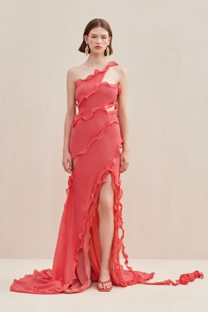 Vestido Cult Gaia Micola Gown Coral | UEVOH-6782