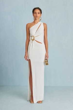 Vestido Cult Gaia Zinna Gown Blancas | MWBVT-7105