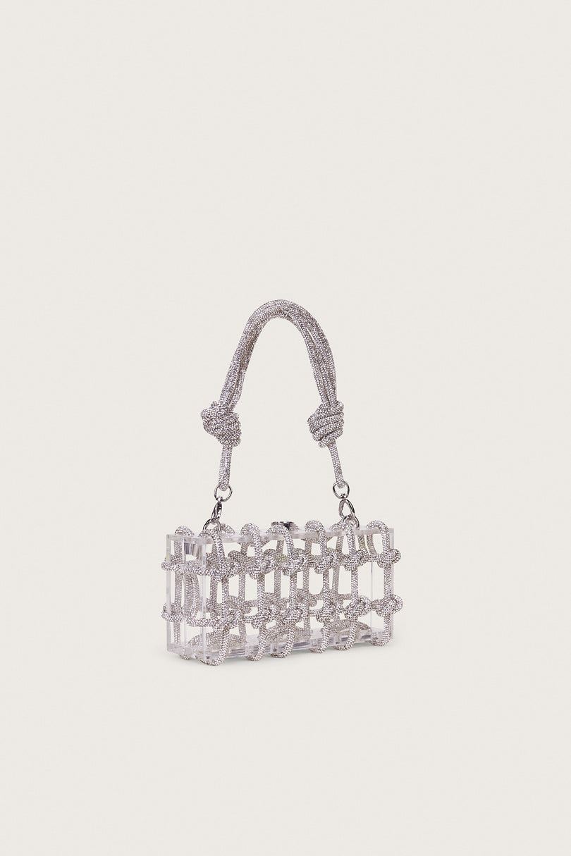 Bolsa de Hombro Cult Gaia Bess Rhinestone Plateadas | SGMLR-8921