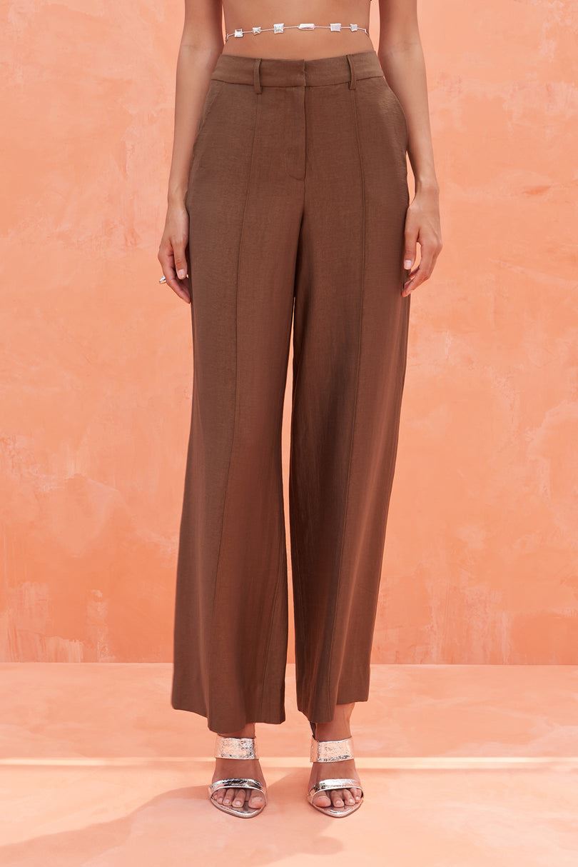 Pantalon Cult Gaia Janine Marrones | XNFUD-3612