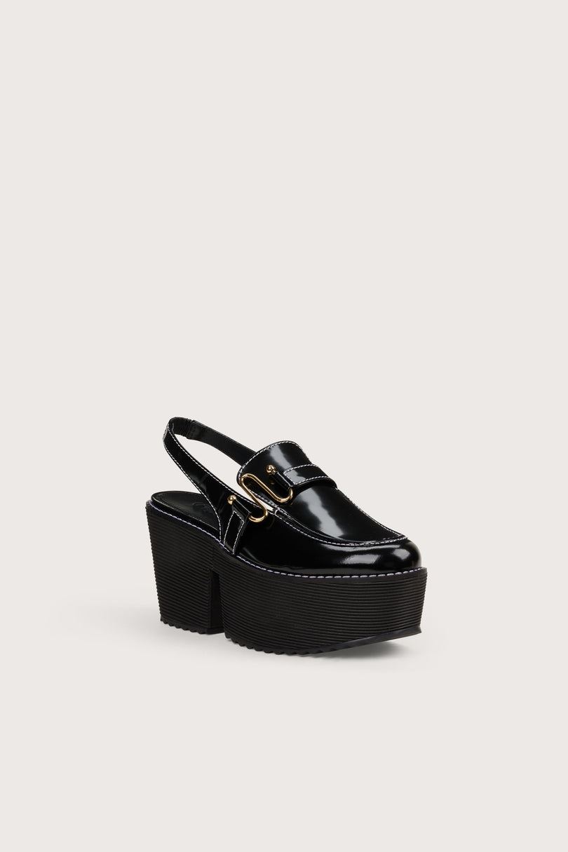 Sandalias Plataforma Cult Gaia Yessie Sling Back Negras | RHSGZ-2410