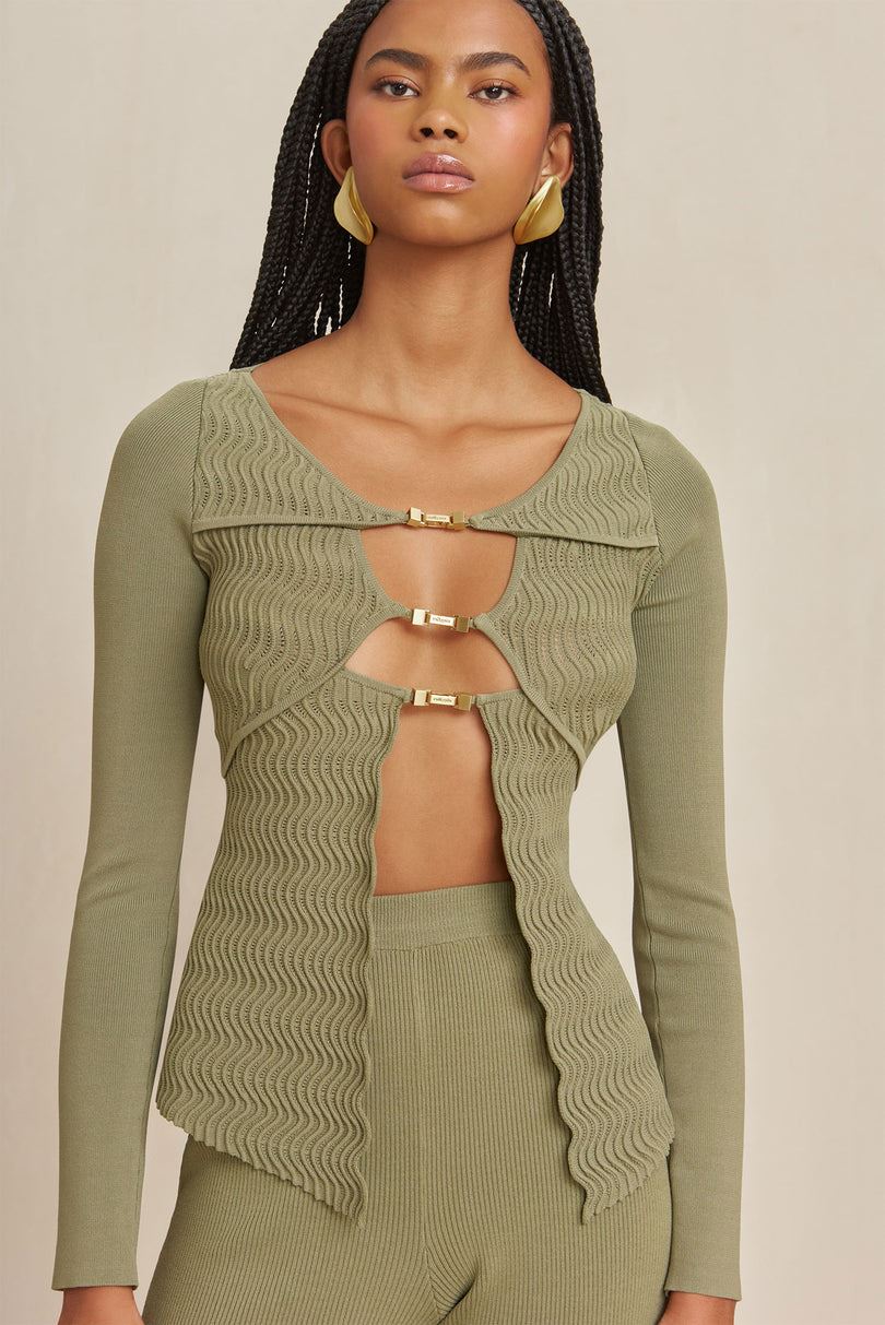 Top Cult Gaia Troi Knit Verde | GFEZO-3897