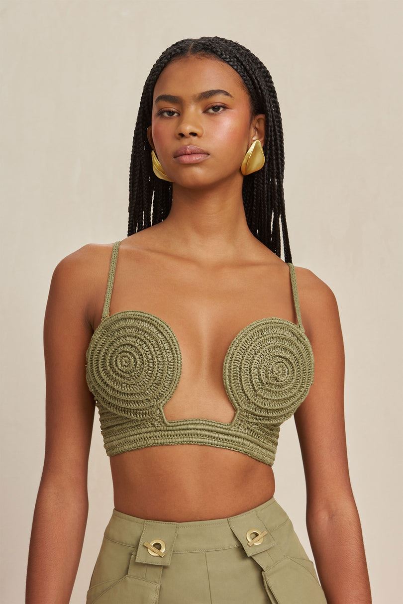 Top Cult Gaia Viviana Crochet Verde | JPDSN-4691