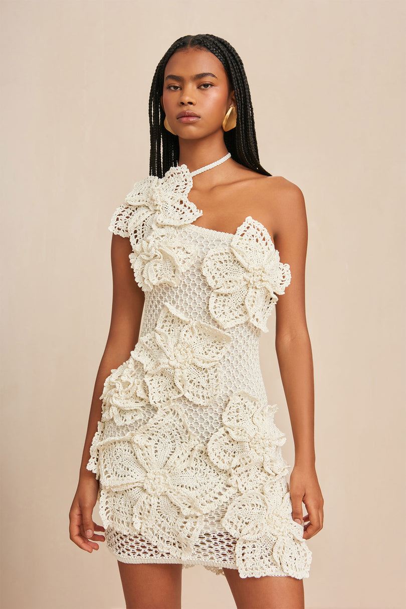 Vestido Cult Gaia Kendria Crochet Blancas | ADXIQ-1902