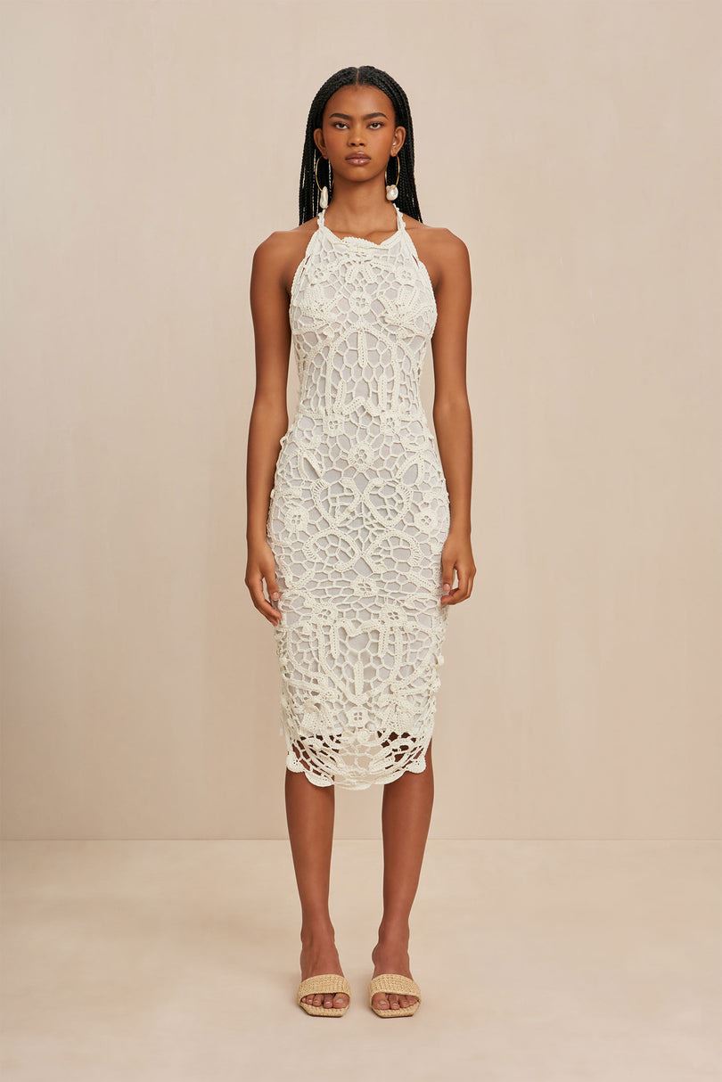 Vestido Cult Gaia Oria Crochet Blancas | ORAUM-4163