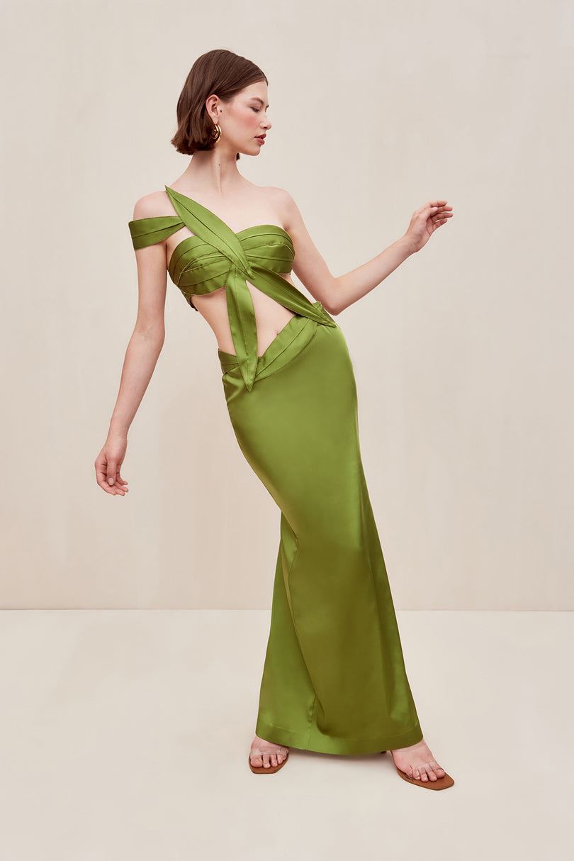 Vestido Cult Gaia Sharlena Gown Verde | BLPDT-8796